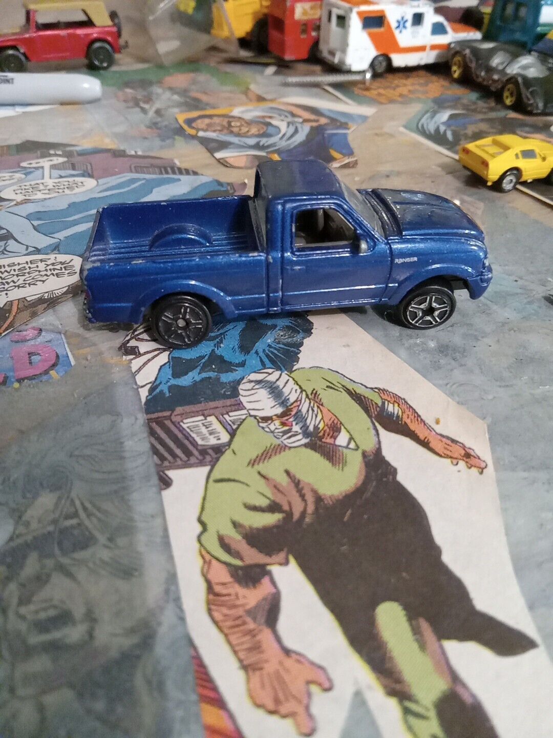 MotorMax Blue Ford Ranger Pickup Truck #6052 Rare 1:64 1/64 Die cast Metal