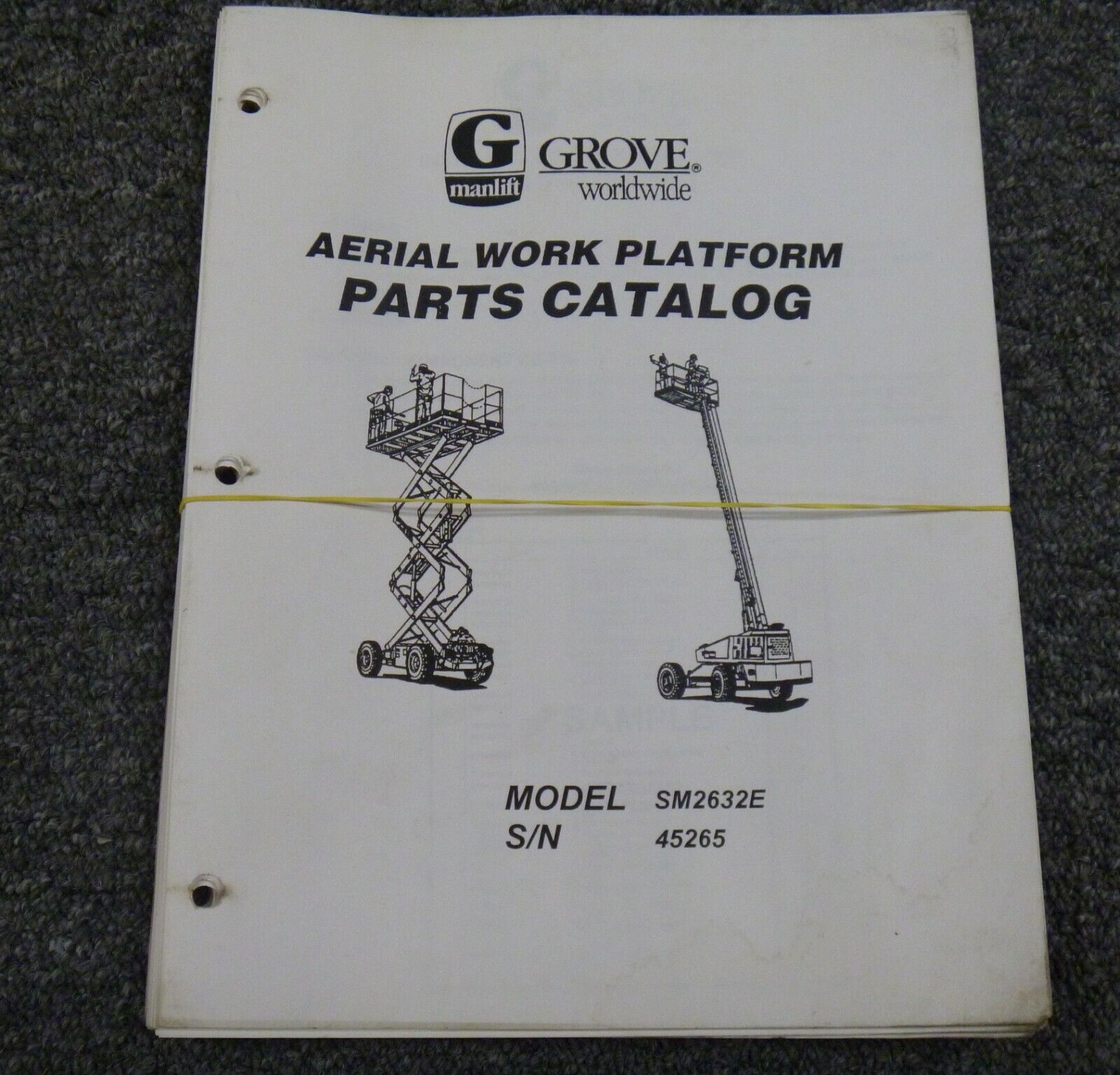 Grove SM2632E SM2232E Scissor Lift Aerial Work Platform Parts Catalog Manual