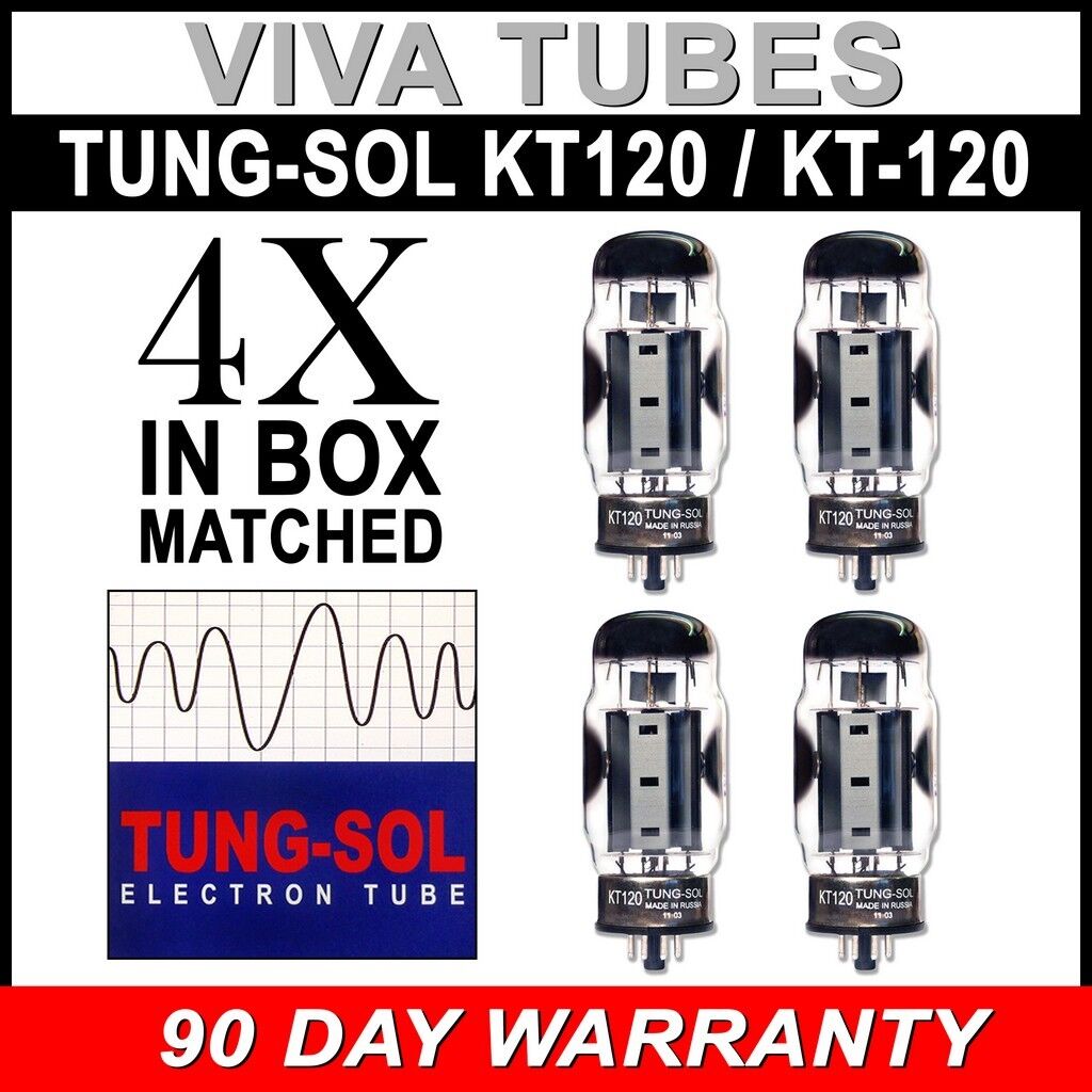 Brand New Factory Matched Quad (4) Tung-Sol Reissue KT120 / KT-120 Vacuum Tubes