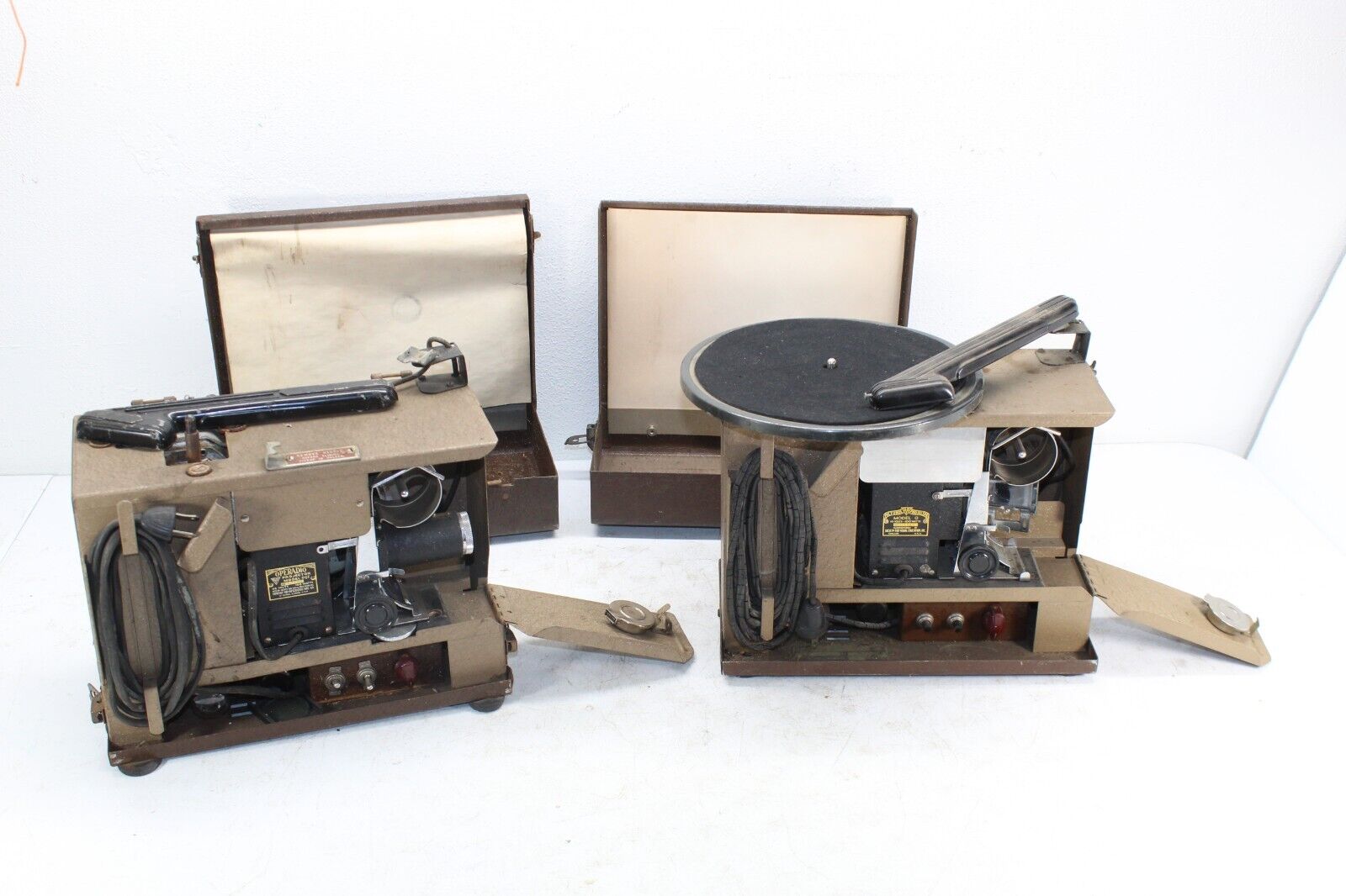 Operadio Explainette 35mm Filmstrip Projector Phonograph - PAIR for PARTS/REPAIR