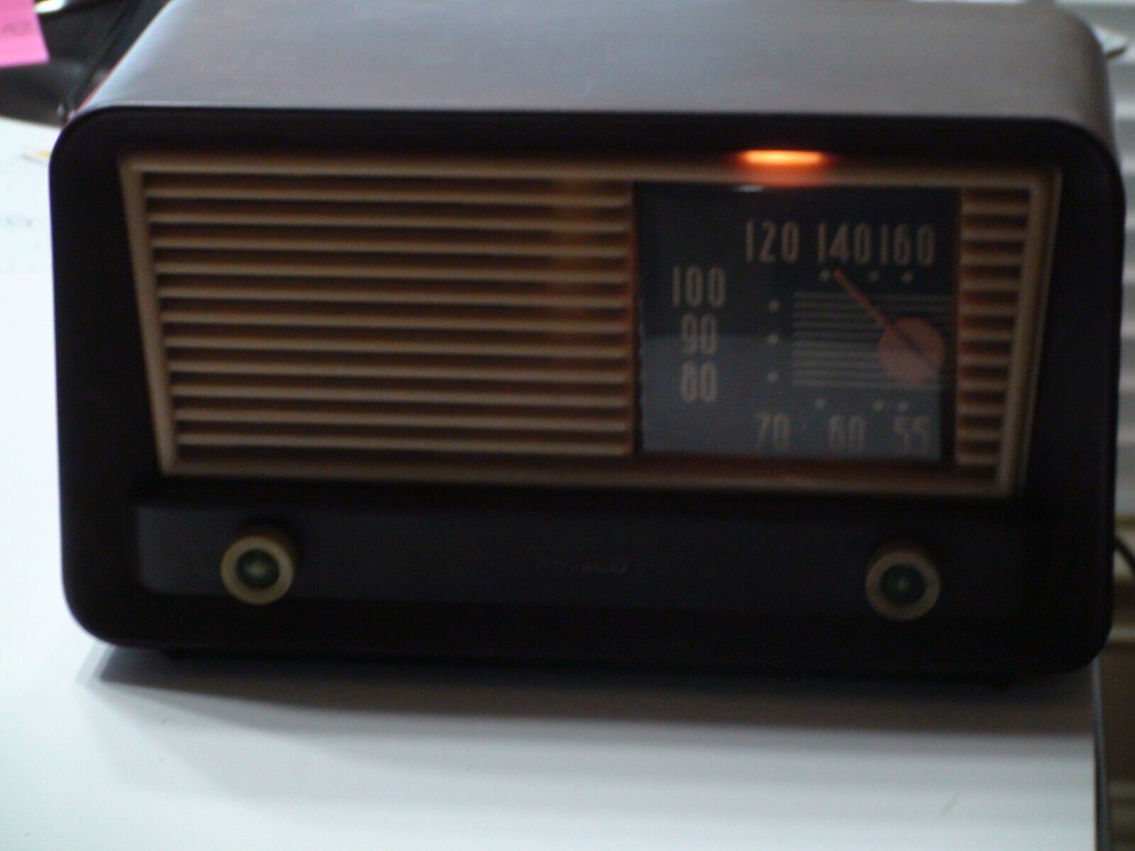 Vintage 1949 Philco Model 49-902 Bakelite AM Radio - Powers On -Front Light On