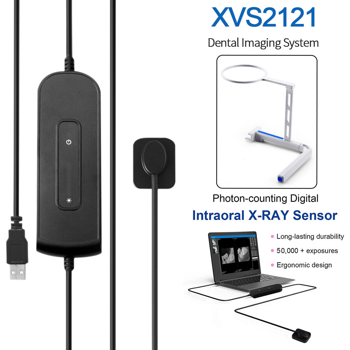 Dental Xray Digital Imaging System Unit Xray Machine/RVG X-Ray Sensor Size 1/1.5
