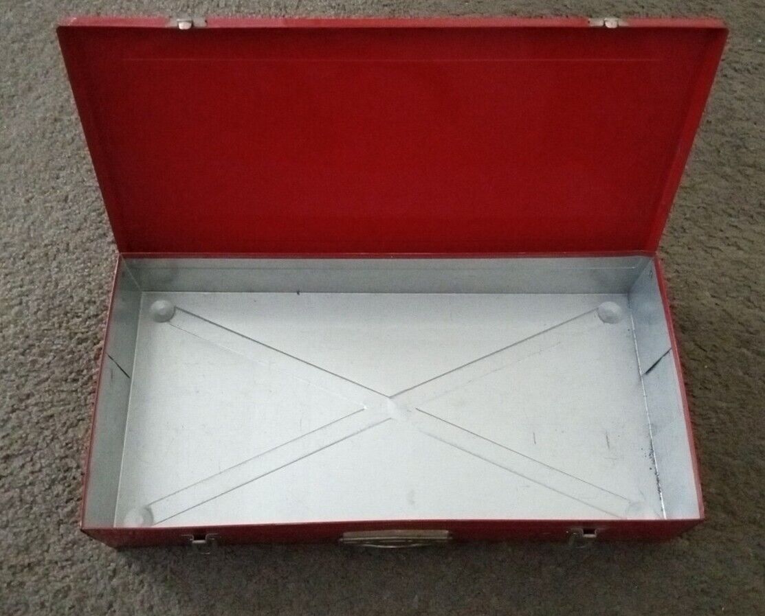 Vintage Happi Time Sears Roebuck Red Painted Steel Tool Box 