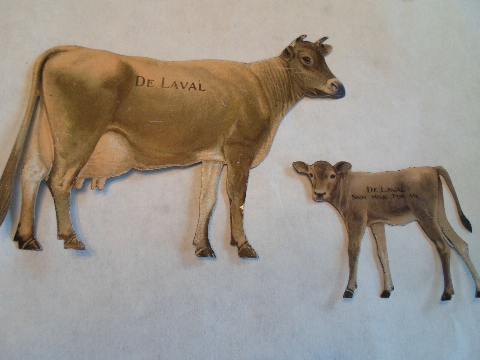 De Laval Cream Separator Cow & Calf tin lithograph die cut advertising  FreeShip