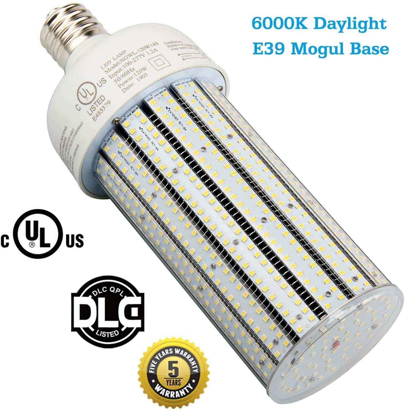 UL cUL 120Watt LED Corn Cob Bulb Light E39 Retrofit 400W HID Street Lights 6000K