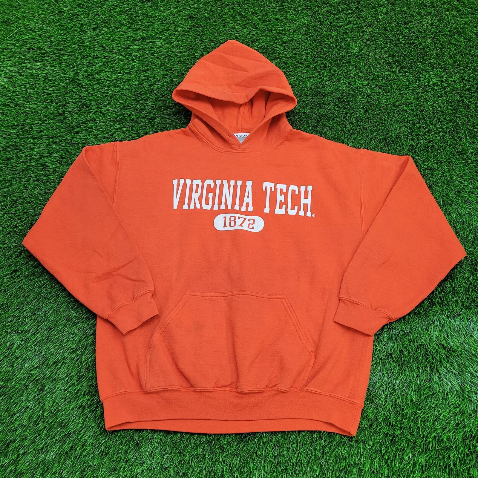 Vintage Virginia-Tech University Hoodie Womens Large 22x25 Burnt-Orange Spellout