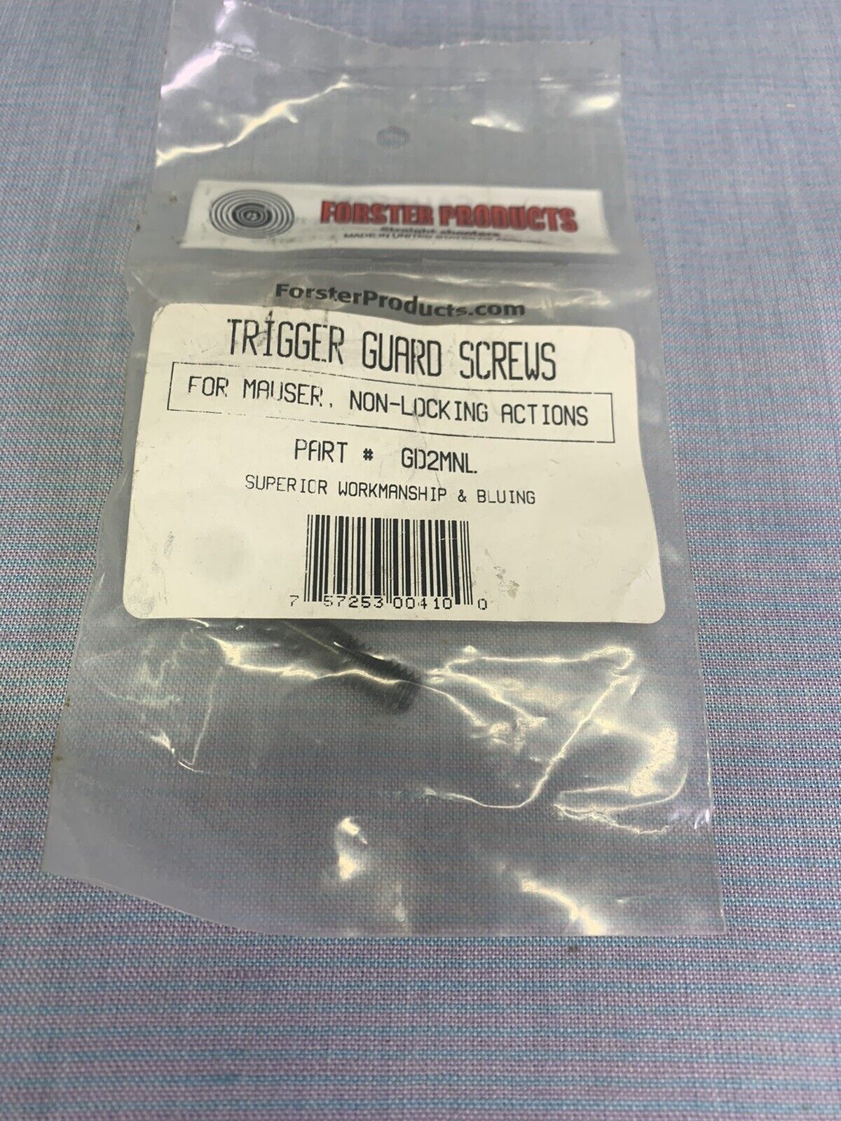 MAUSER TRIGGER GUARD SCREW SET - NON LOCKING ACTIONS - FORESTER PRODUCTS GD2MNL