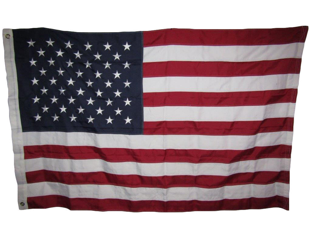 5x8 Embroidered Sewn USA American Synthetic Cotton Flag 5\'x8\' Grommets