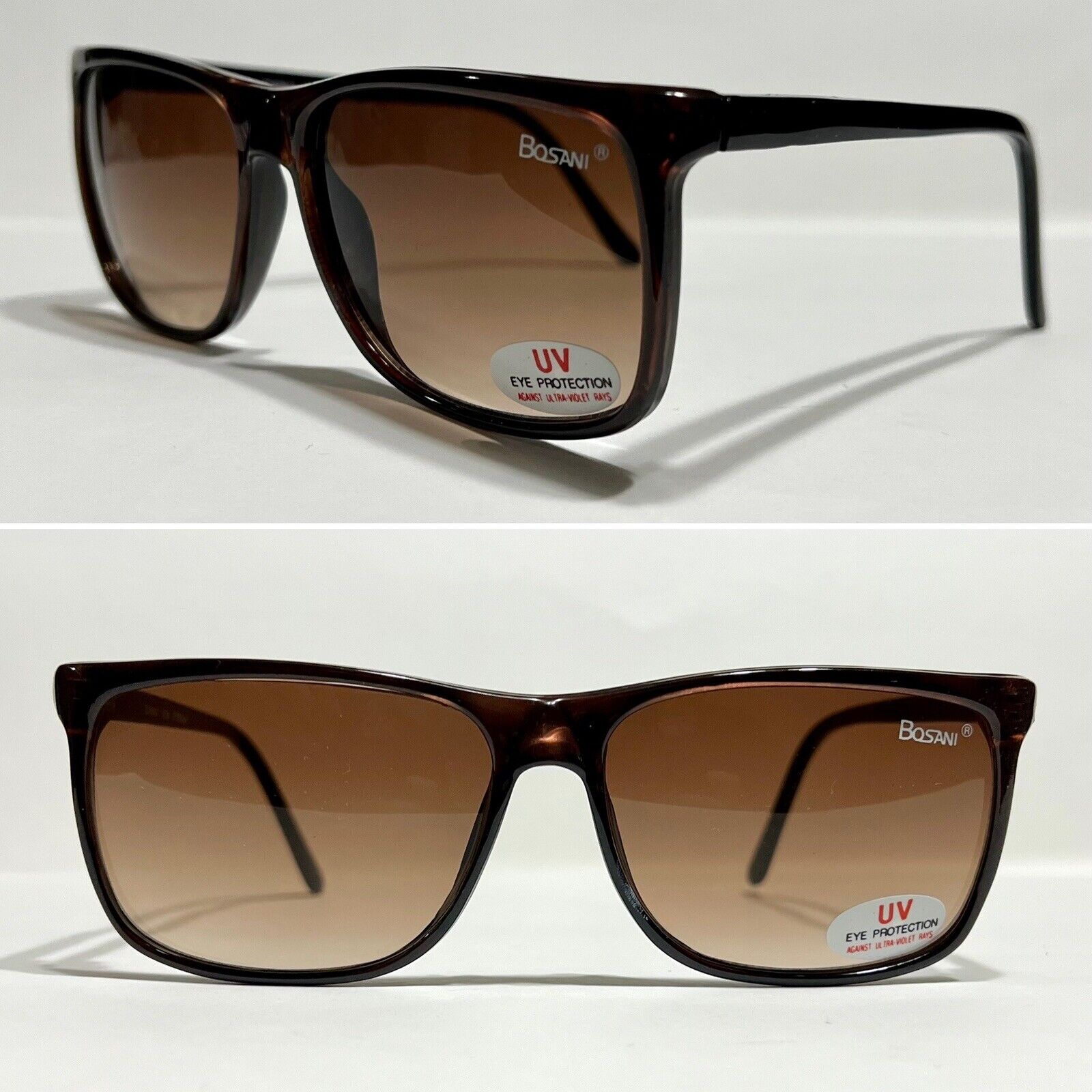 (NOS)  Vintage Sunglasses By Bosani Brown Gradient Lenses Classic