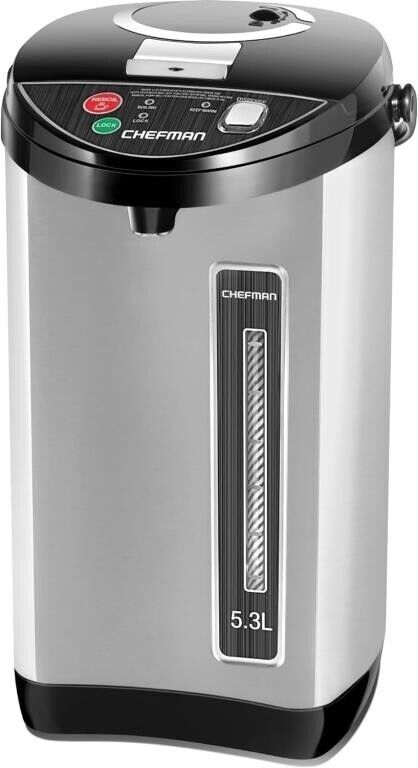NIB Chefman Electric Hot Water Pot Urn w Manual Dispense Buttons 5.3L
