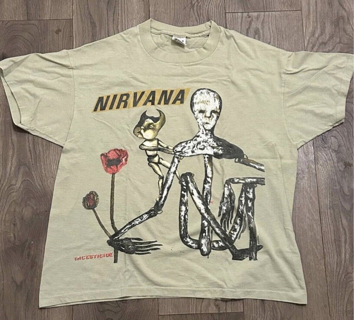 Vintage 90s Nirvana Incesticide Shirt Kurt Cobain Original 1993 Single Stitch XL