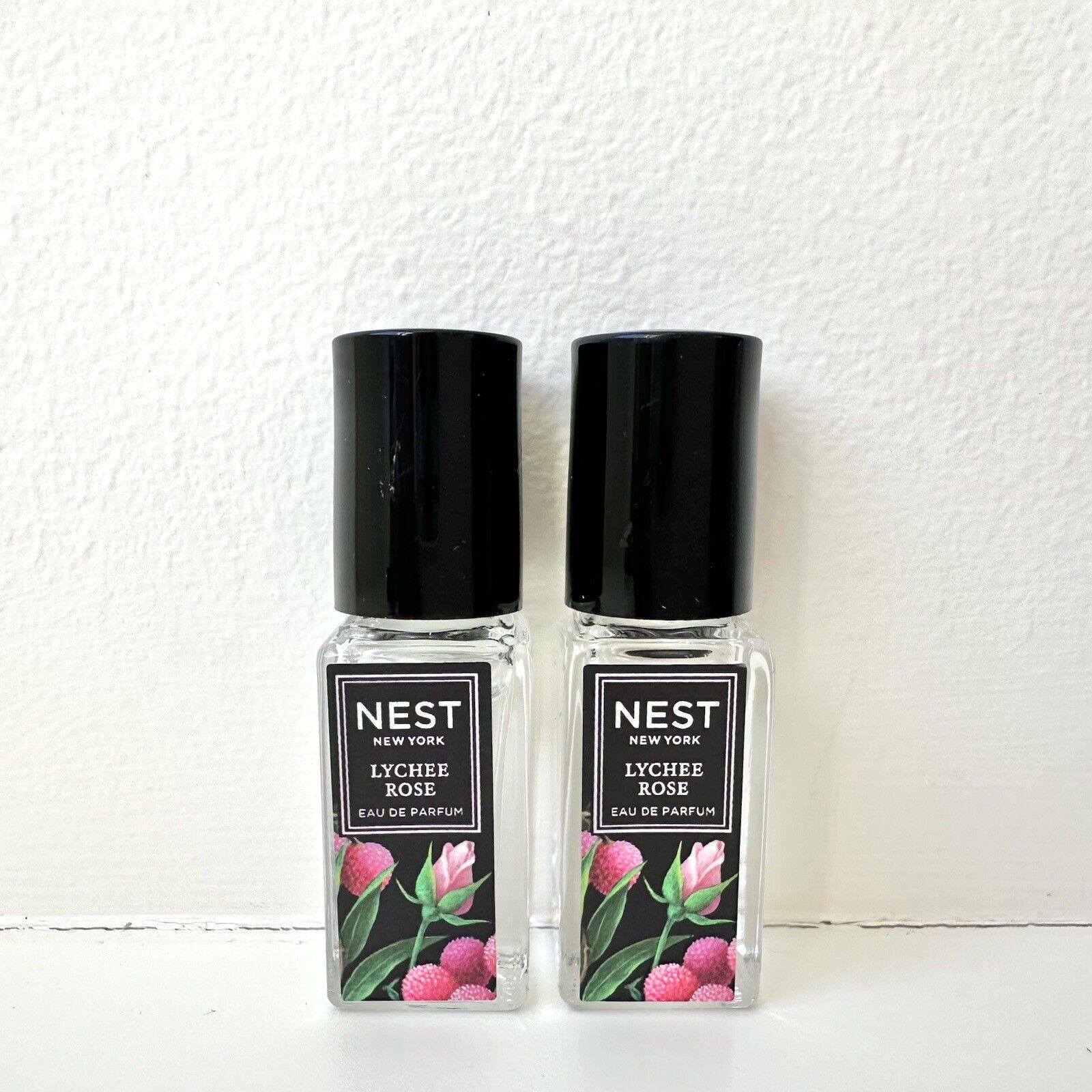 2x NEST New York LYCHEE ROSE Eau De Parfum 0.1oz 3mL Each Travel Minis Perfume