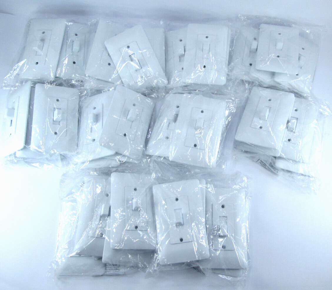 *LOT OF 50*- TayMac MW5070W Masque Series Toggle Switch Cover-Up White Textured