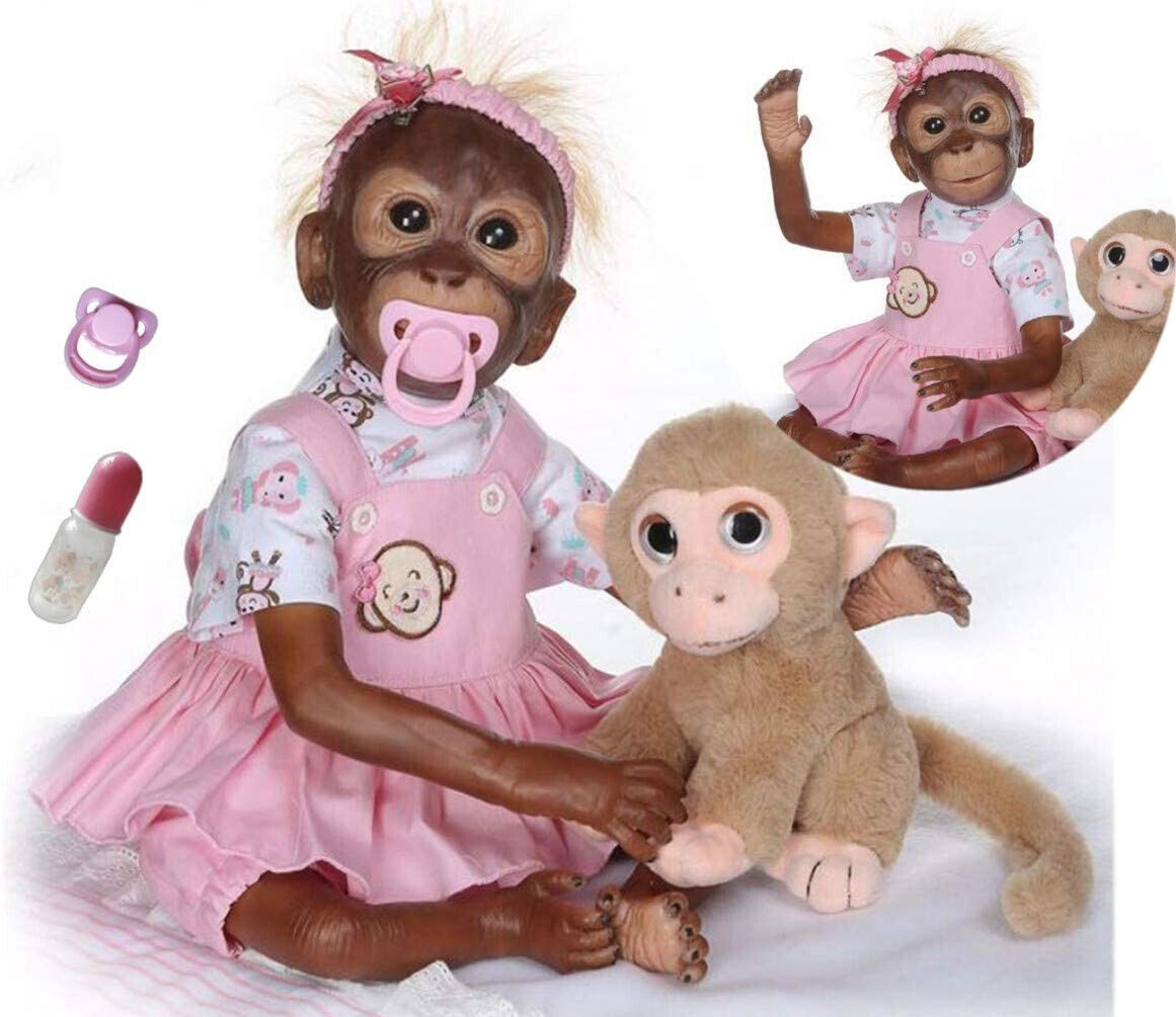 20\'\' Reborn Dolls Soft Vinyl Silicone Realistic Newborn Baby Monkey Toddler Gift