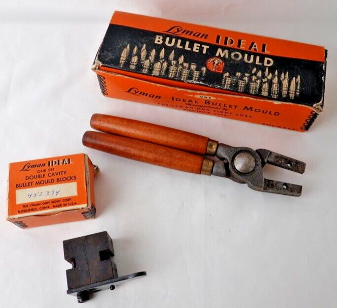 Lyman Ideal 452374 Bullet Mould 2 cavity + Bullet Mold Handle + Box