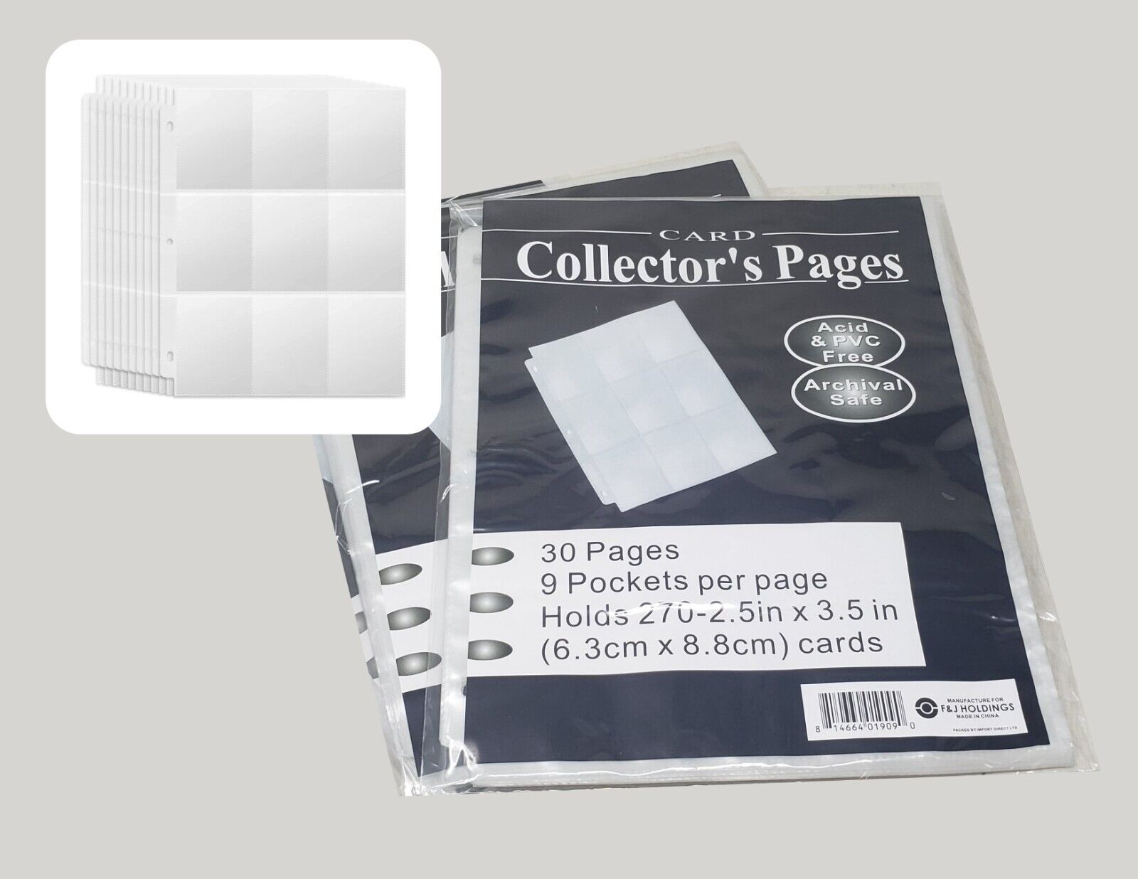 540 Pockets Trading Card Sleeves 9 Pocket Page Protector- 