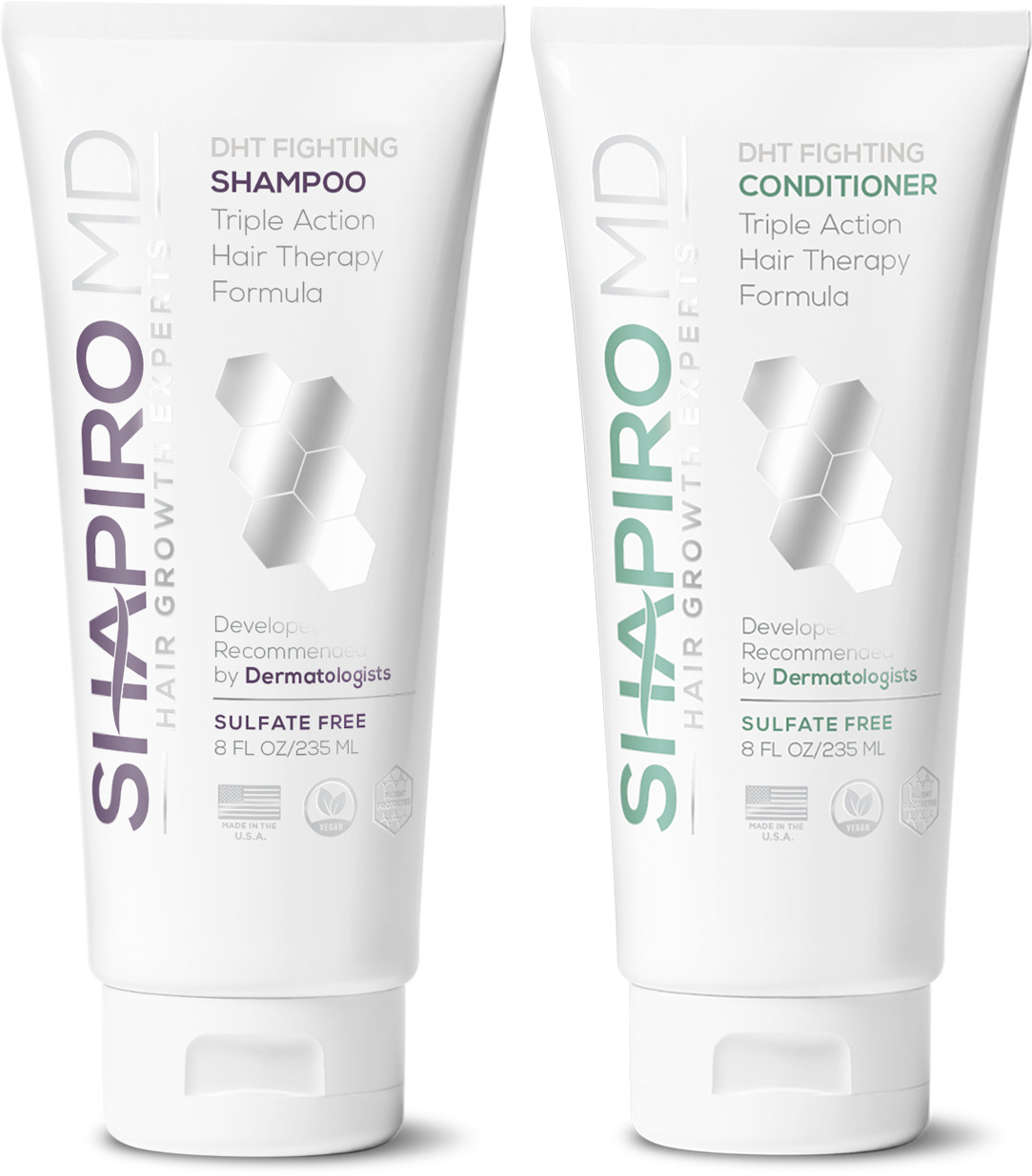 Shapiro MD Hair Loss Shampoo and Conditioner, Vegan Formula with DHT Blockers