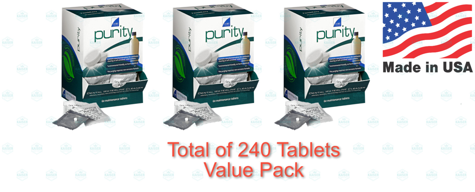 Cory Labs Dental Purity Water Line Cleaner Tablets (Total of 240 Tablets) #PRT80