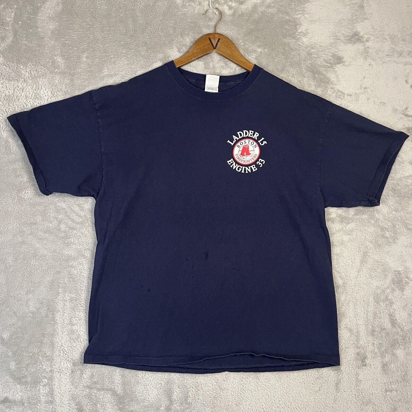 Vintage Boston Fire Department T-Shirt - Mens Size XL - Ladder 15 Engine 33