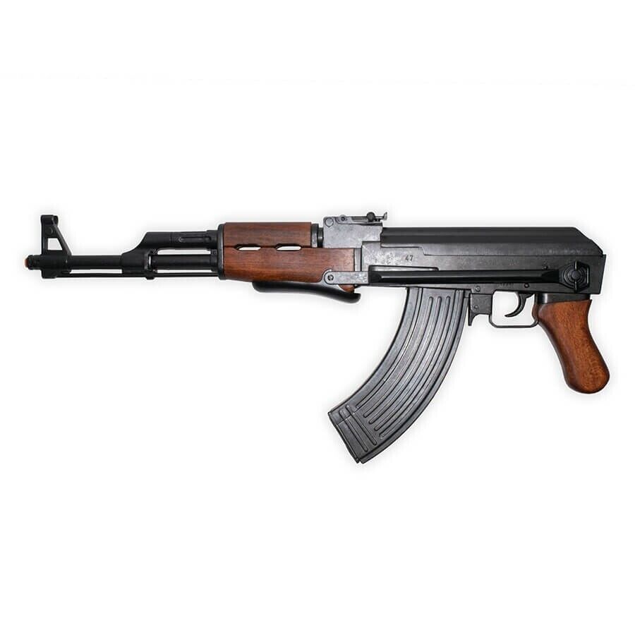 Denix Russian AK-47 Nonfiring Prop Rifle Gun in Black Finish With Folding Stock