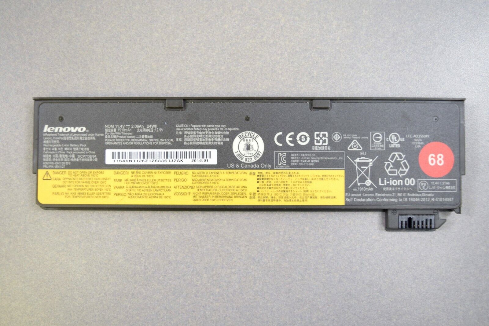 {Lot of 5} Lenovo Batteries 45N1127 or 45N1775 68 For T440s, T450s, X240