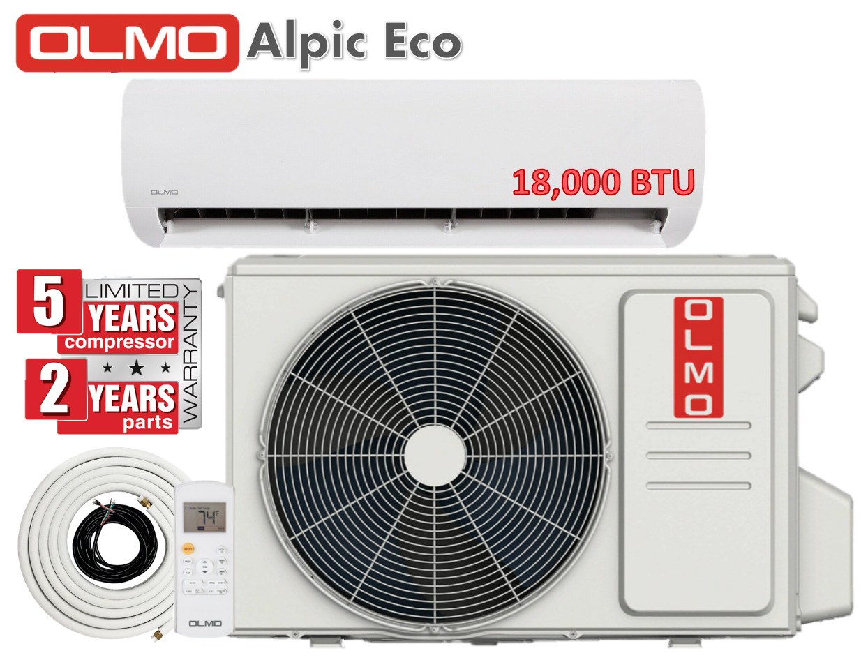 18000 BTU Mini Split Heat Pump 230V Ductless Air Conditioner + 16ft Kit
