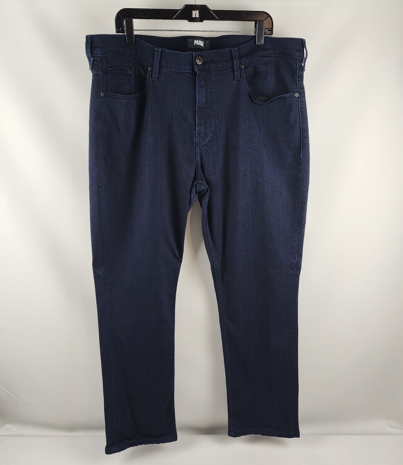 Paige Mens FEDERAL Slim Straight Inkwell Blue Denim 5 Pocket Jeans Size 38x29