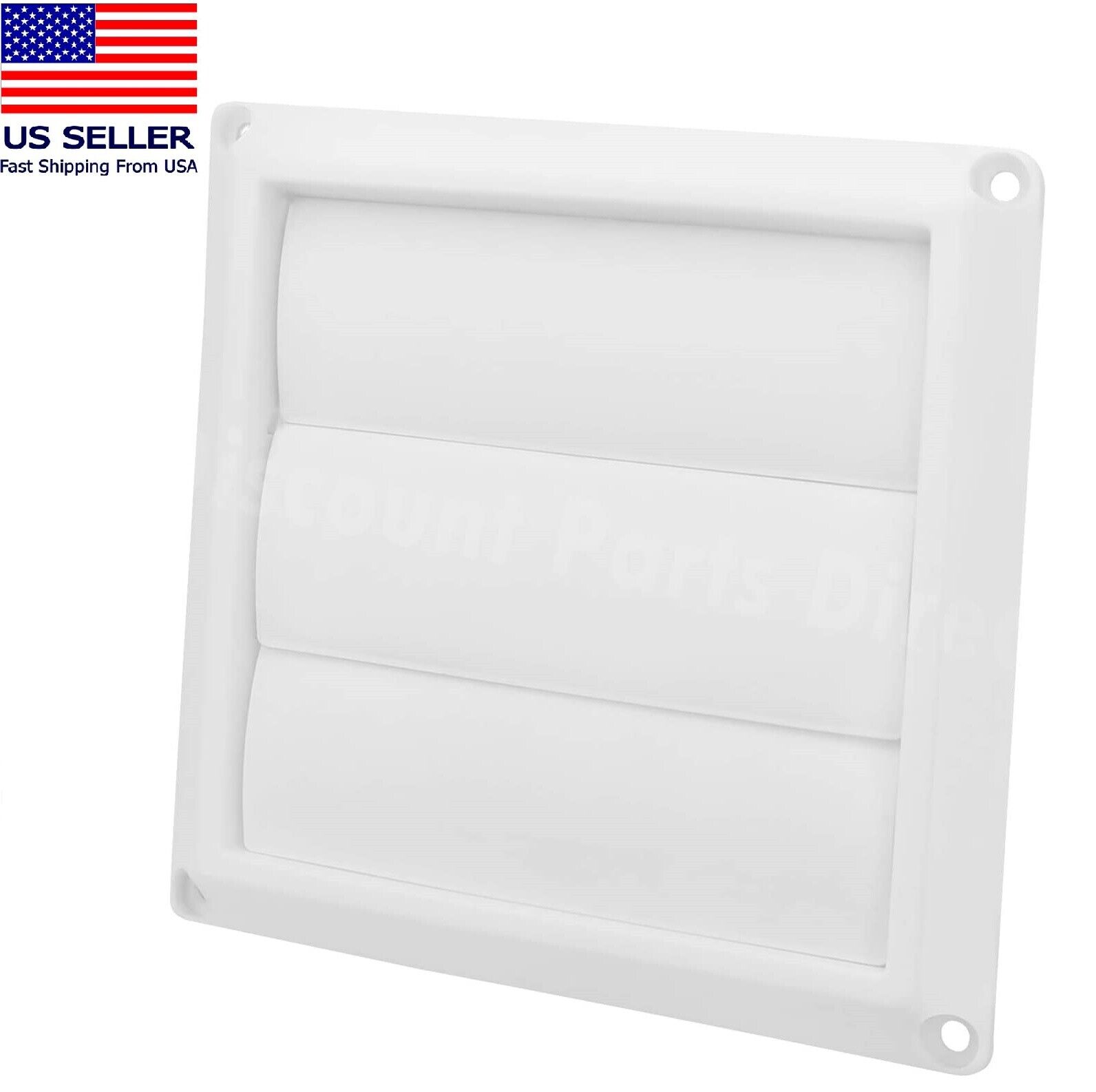 Dryer Air Vent Cover Cap 4'' Louvered Cover White Exterior Wall Vent Hood Outlet