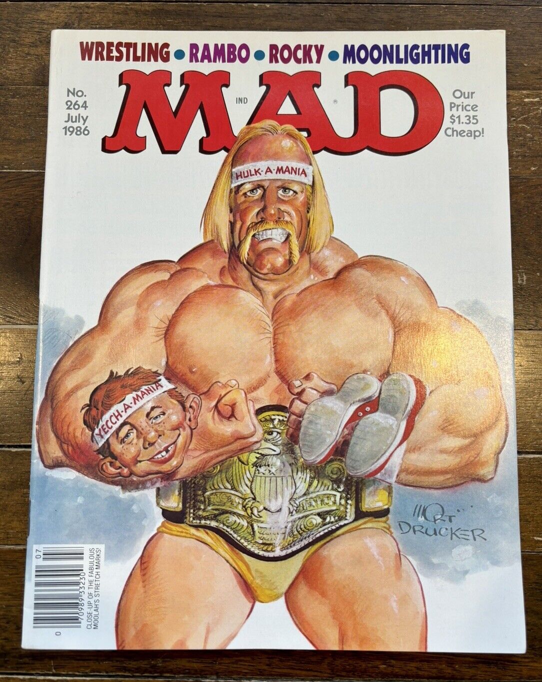 MAD Magazine 264 July 1986 Hulk Hogan Wrestling Cover Rambo Rocky Moonlighting