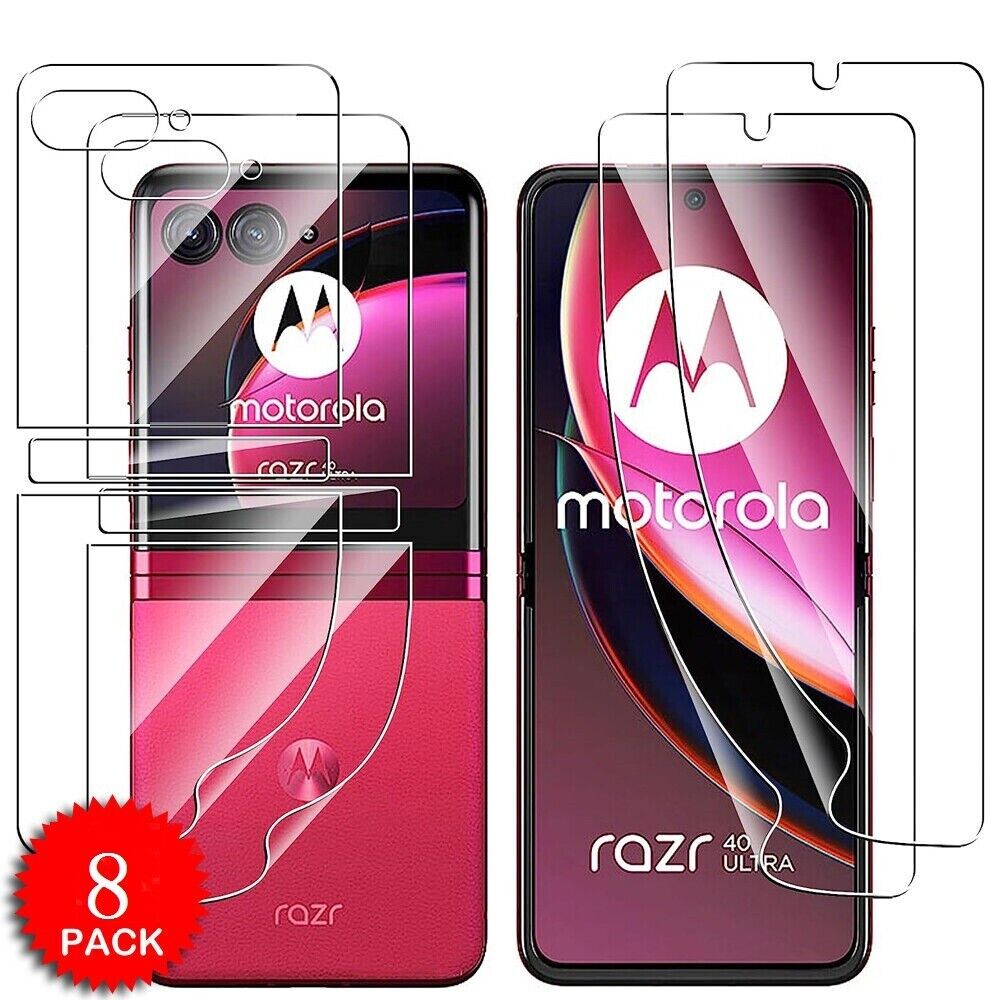 (8 Pack) For Motorola Moto Razr+ Plus (2023) HD Clear Soft TPU Screen Protector
