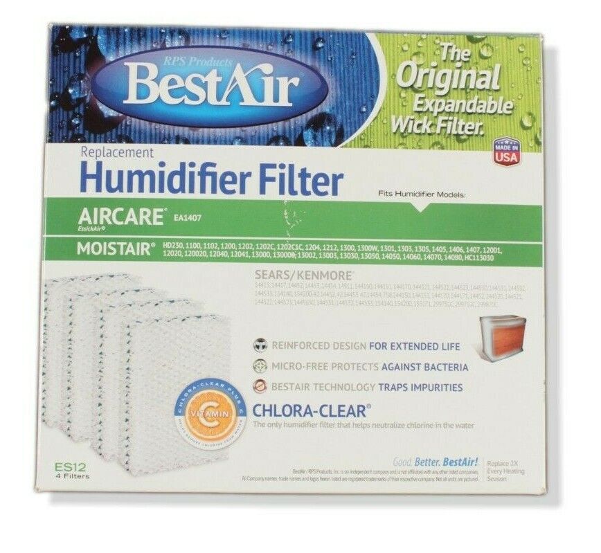 BestAir Humidifier Replacement Filter ES12 Fits Sears Aircare Moistair 4 Pack