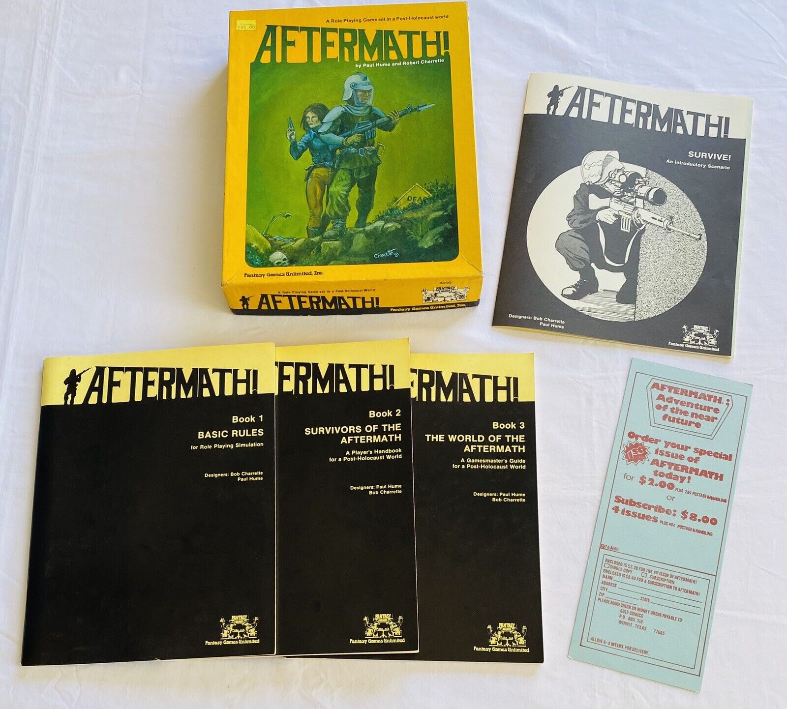 AFTERMATH Vintage Role Playing Game RPG Fantasy Games Inc 1981 Complete VGC
