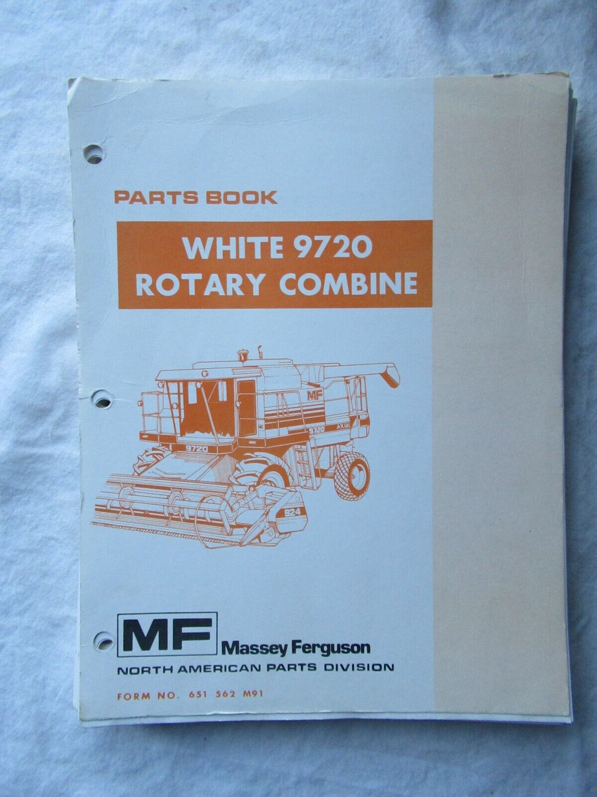 1985 Massey Ferguson White MF9720 Combine Parts Book Catalog Manual