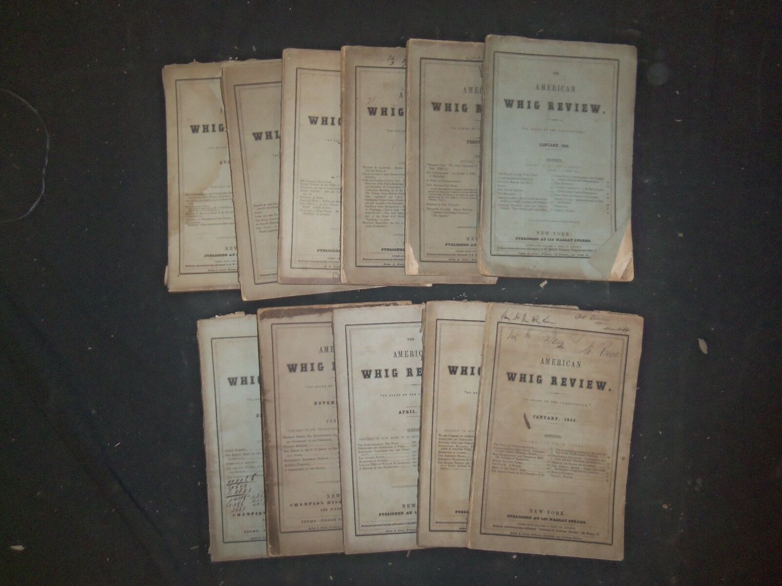 1851-1852 THE AMERICAN REVIEW A WHIG JOURNAL LOT OF 11 - NICE ENGRAVINGS-WR 1232