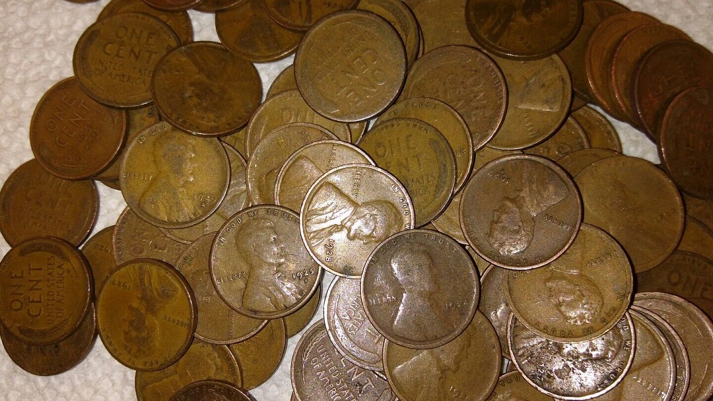1920-1929 PDS Twenties Dated Lincoln Wheat Cent Penny Roll