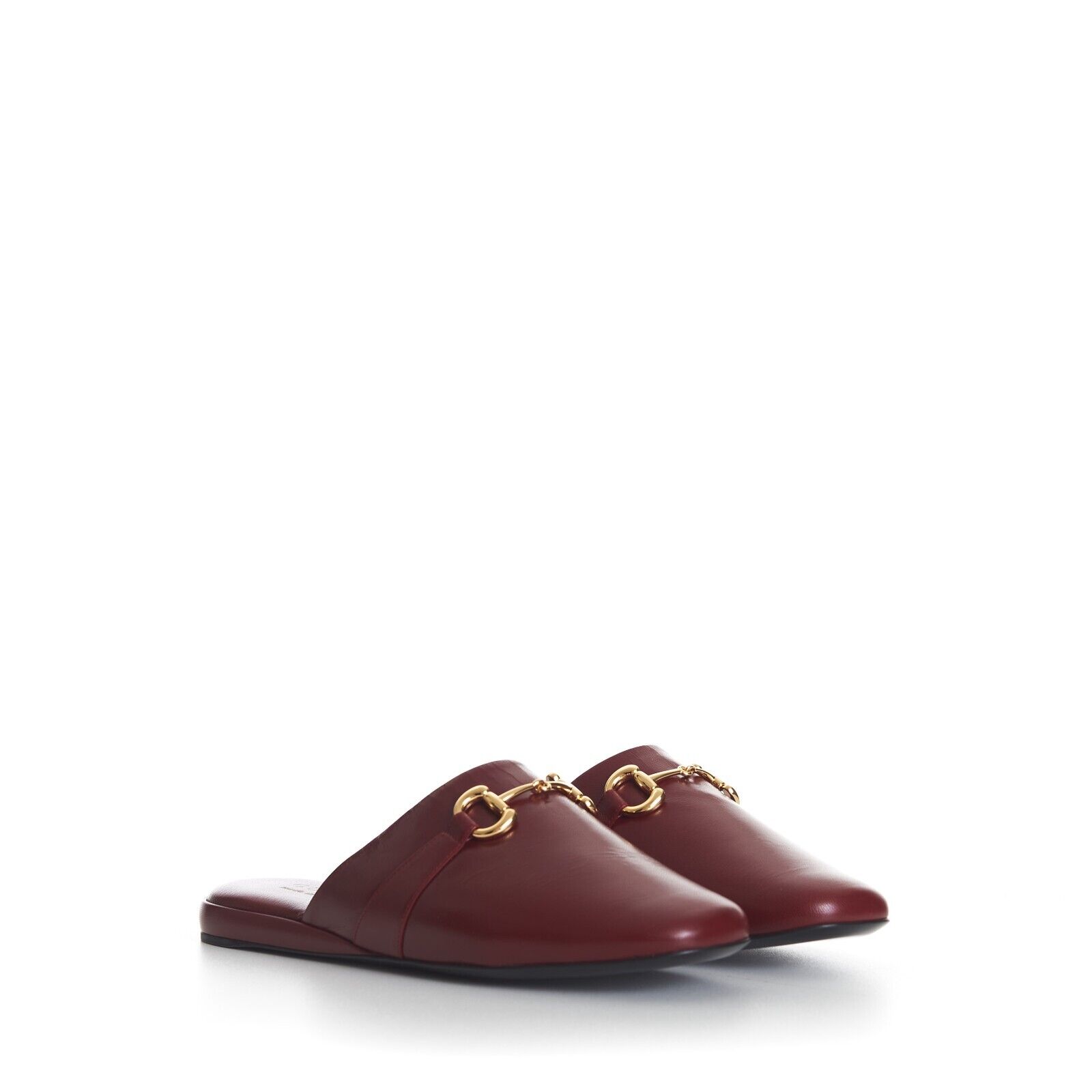 GUCCI 695$ Men\'s Vintage Red Leather Slippers - Horsebit Application