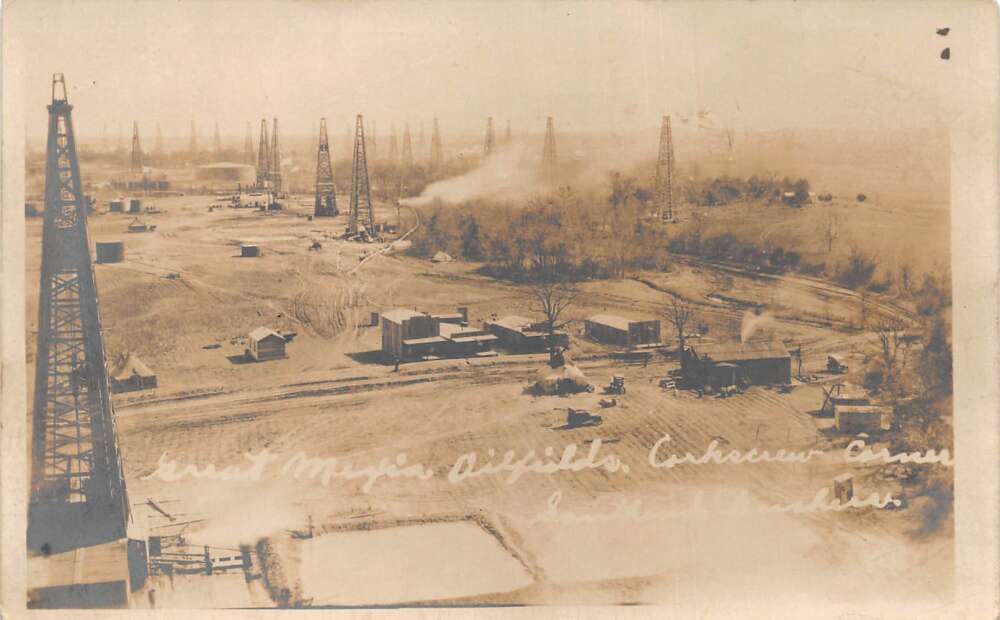 Mexia Texas Oil Fields Real Photo Vintage Postcard AA71485