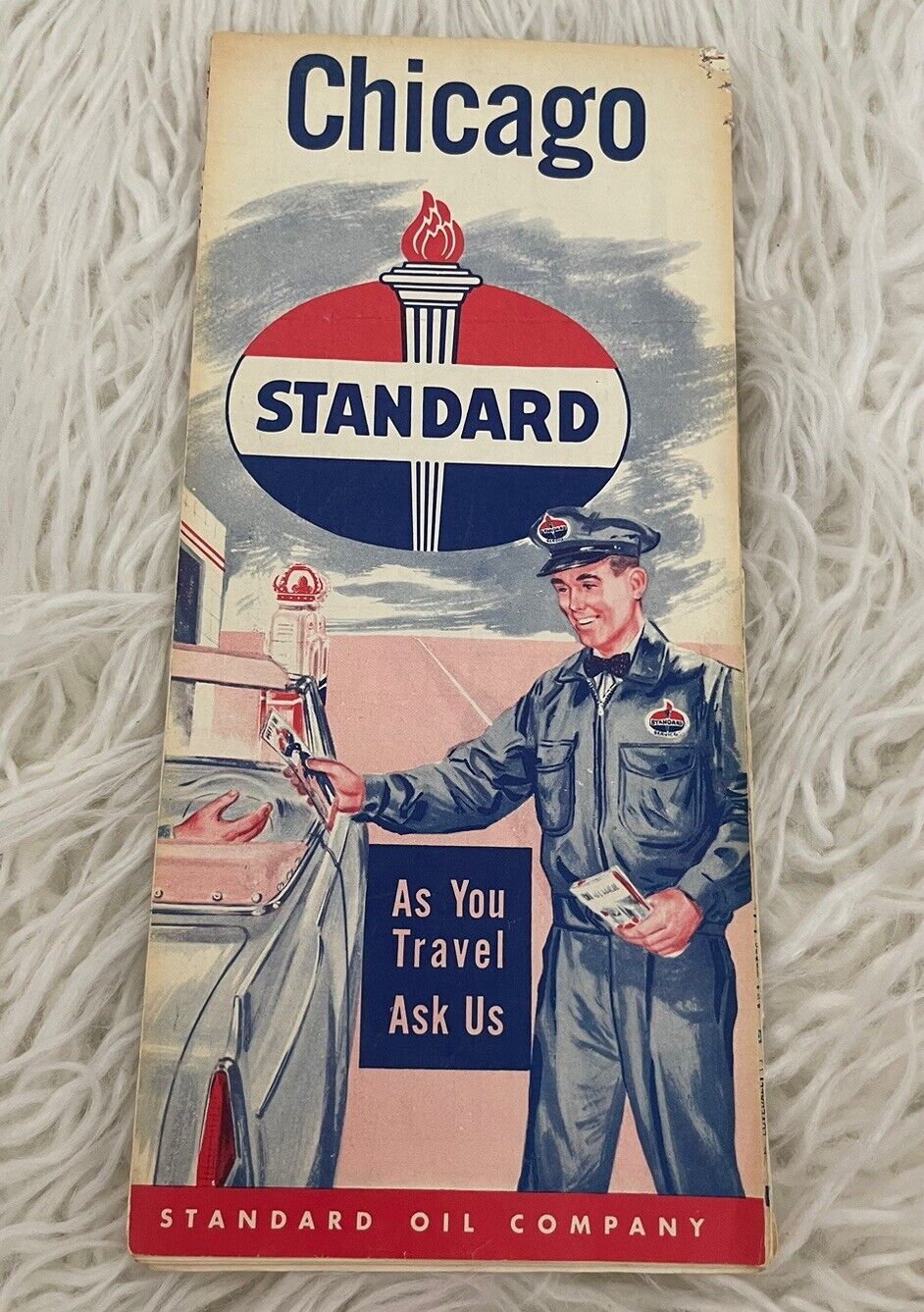 STANDARD OIL CHICAGO ILLINOIS CITY STREET ROAD HIGHWAY MAP  1960’s  VINTAGE