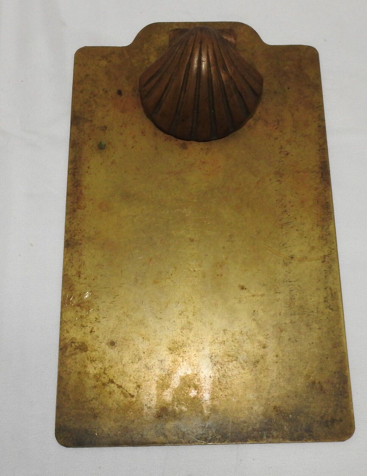 Vintage Mini Seashell Brass Clipboard