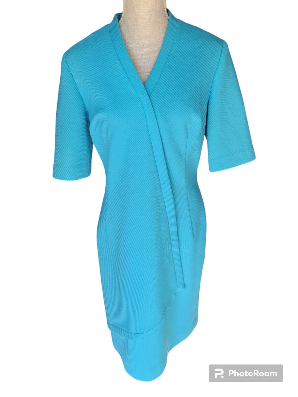 Vintage 1970s Edith Flagg California Blue Dress, Mcm Style