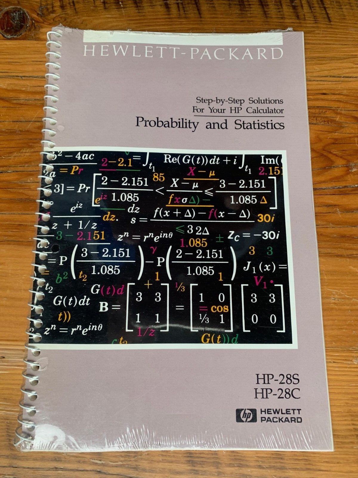 HP-28S HP-28C Hewlett Packard HP-28 Probability & Statistics Solutions 1988 Book