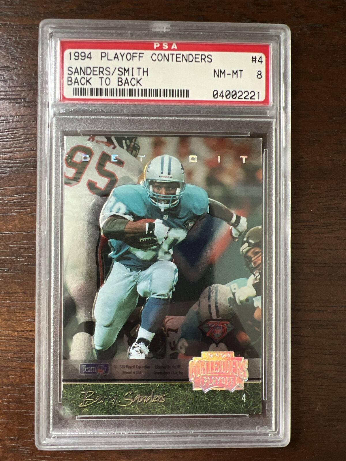 SCARCE 1994 Playoff Contenders Barry Sanders Emmitt Smith Back to Back #4 PSA 8