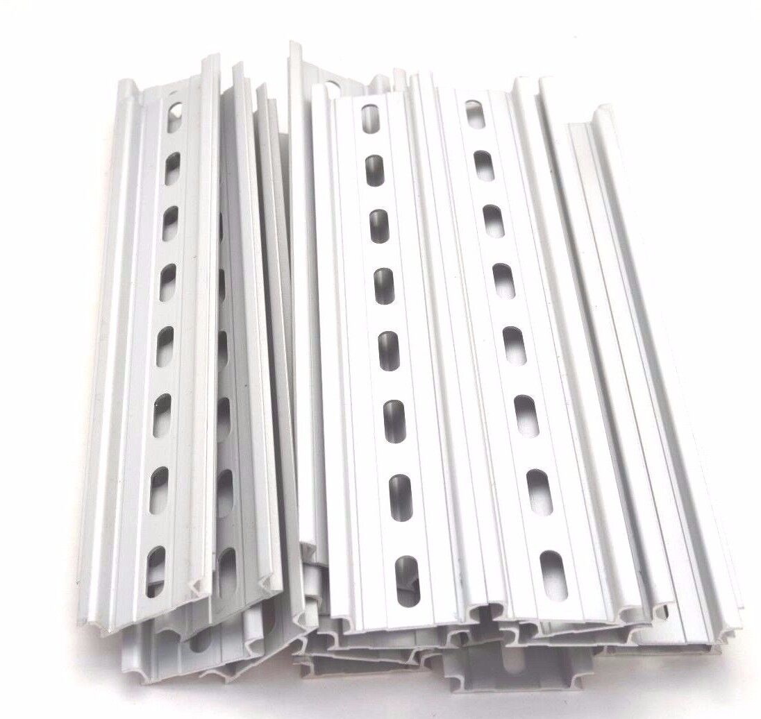 10 Pieces DIN Rail Slotted Aluminum RoHS 8 in. long 35mm 7.5mm 6.67 ft. Total