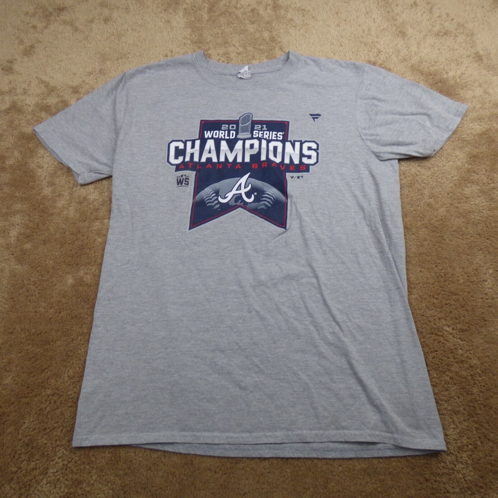 Atlanta Braves World Series Champions T Shirt L Gray 2021