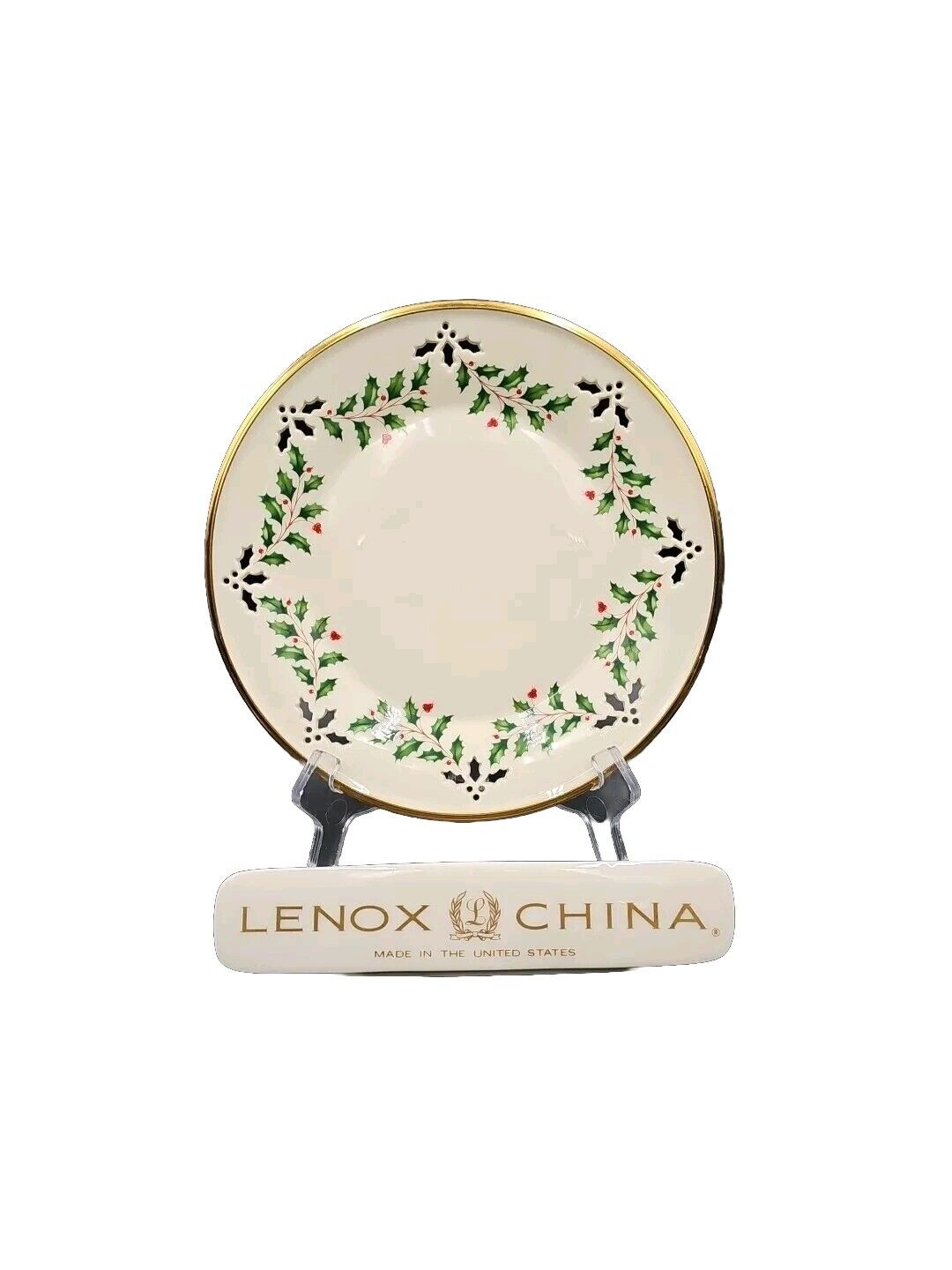 Lenox HOLIDAY Pierced Accent Luncheon Plate MINT 2nd Q