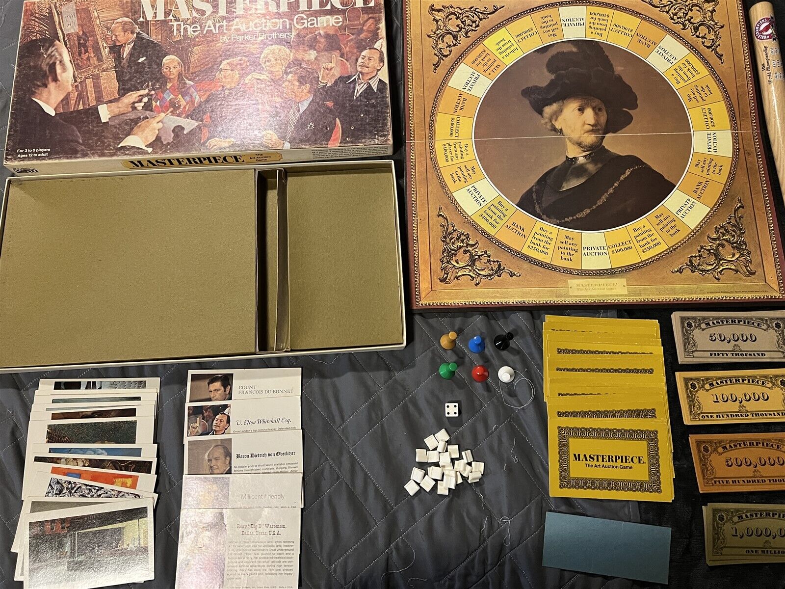 VINTAGE MASTERPIECE THE ART AUCTION BOARD GAME BY PARKER BROTHERS 
