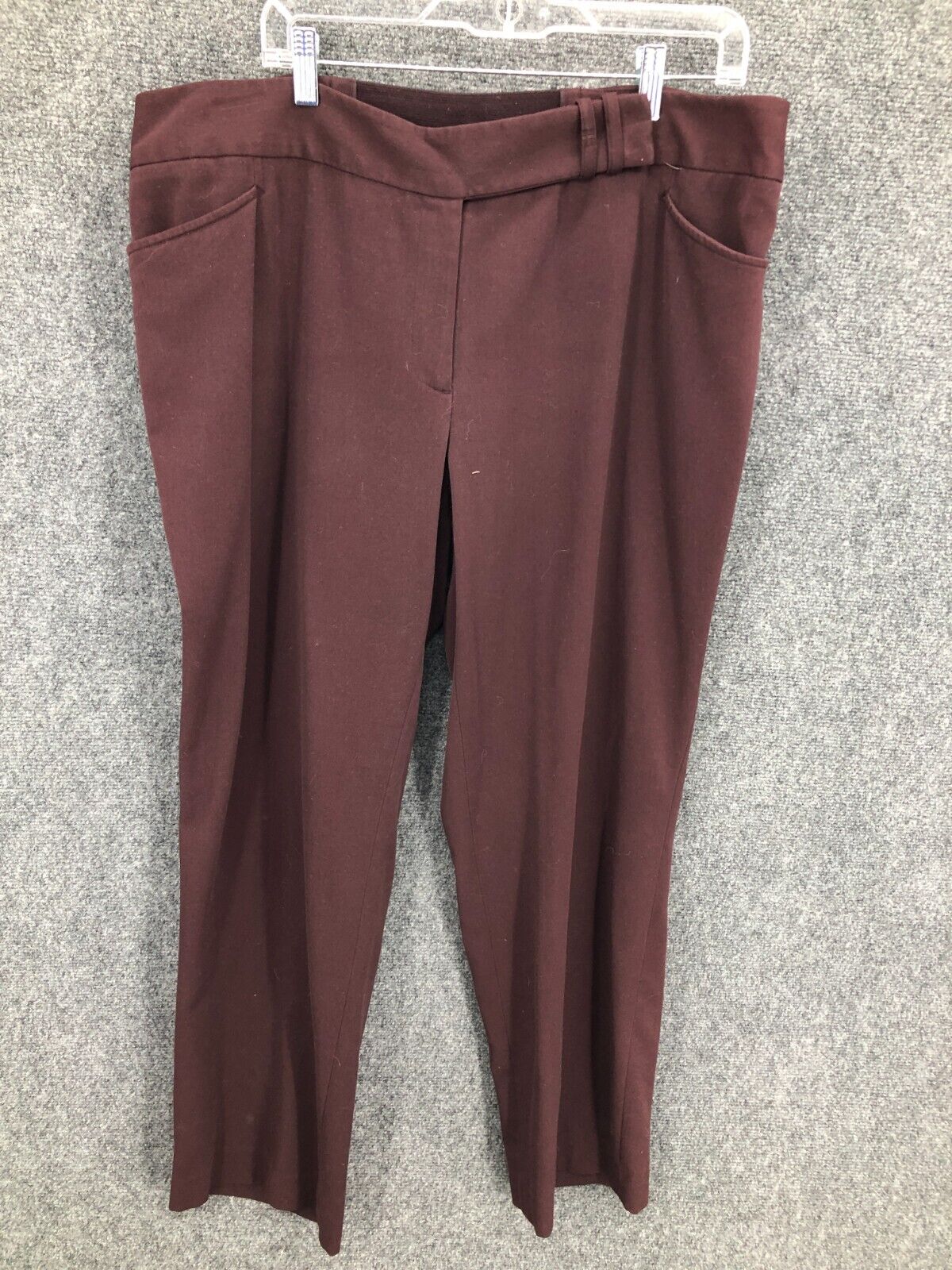 Lane Bryant Pants Womens 18 Maroon Flat Front Pull On Dress Trousers