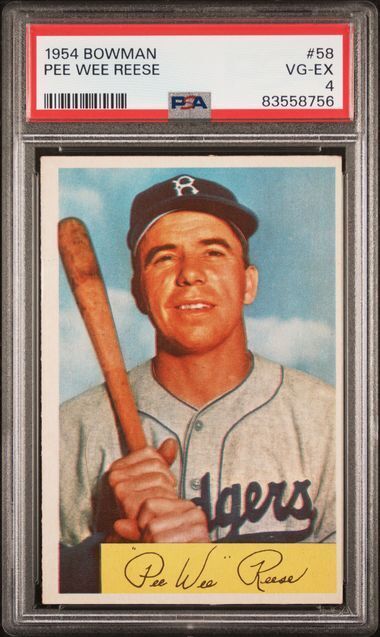 1954 Bowman #58 Pee Wee Reese Brooklyn Dodgers PSA 4