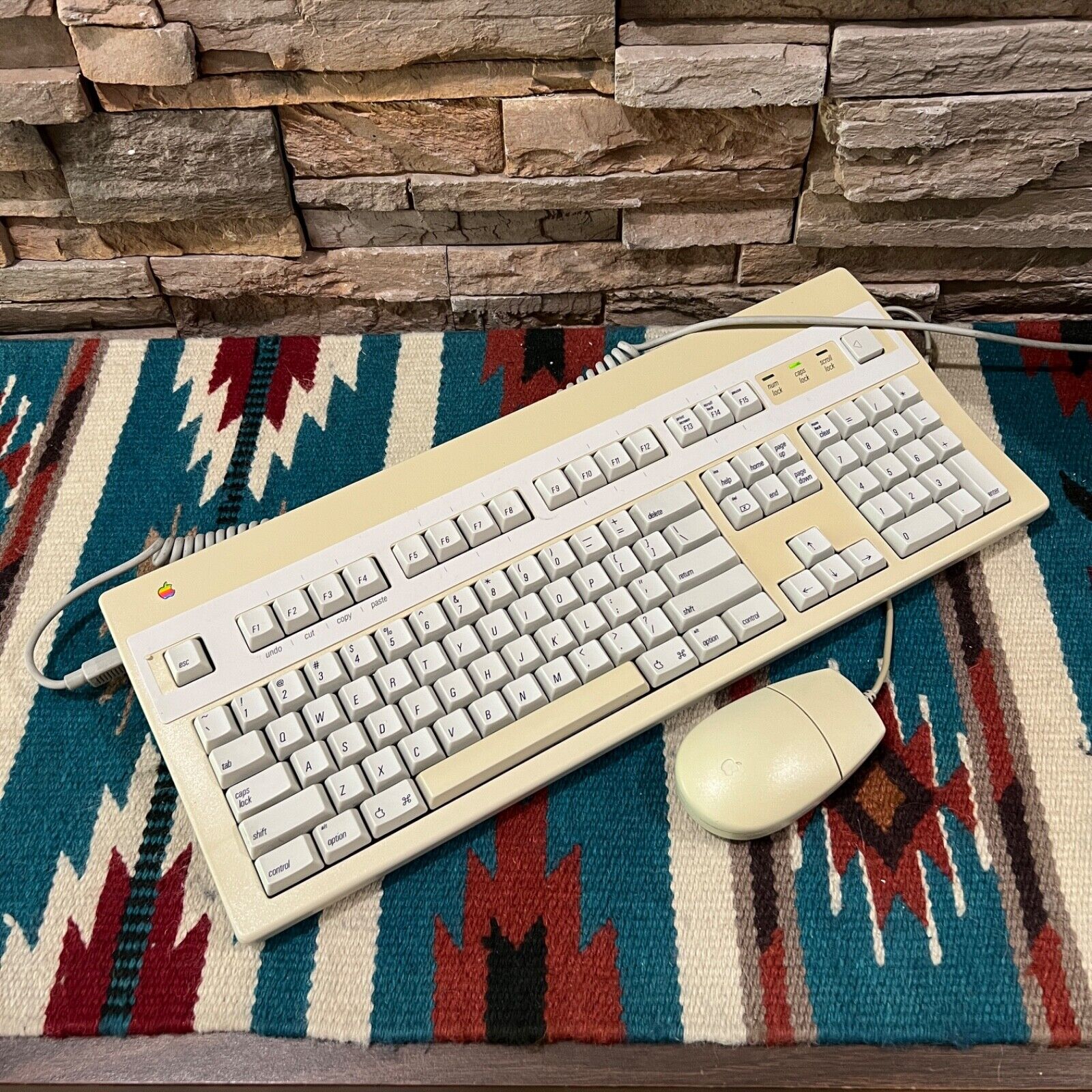 Vintage Apple Macintosh Extended Keyboard II AEK M3501 + ADB Mouse M2706 TESTED