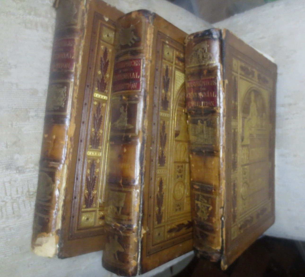 1876 Antique Art Books Masterpieces of Centennial International Exhibition 3 vol